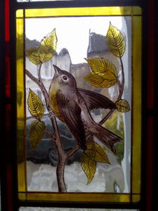 Hand painted glass feature 1